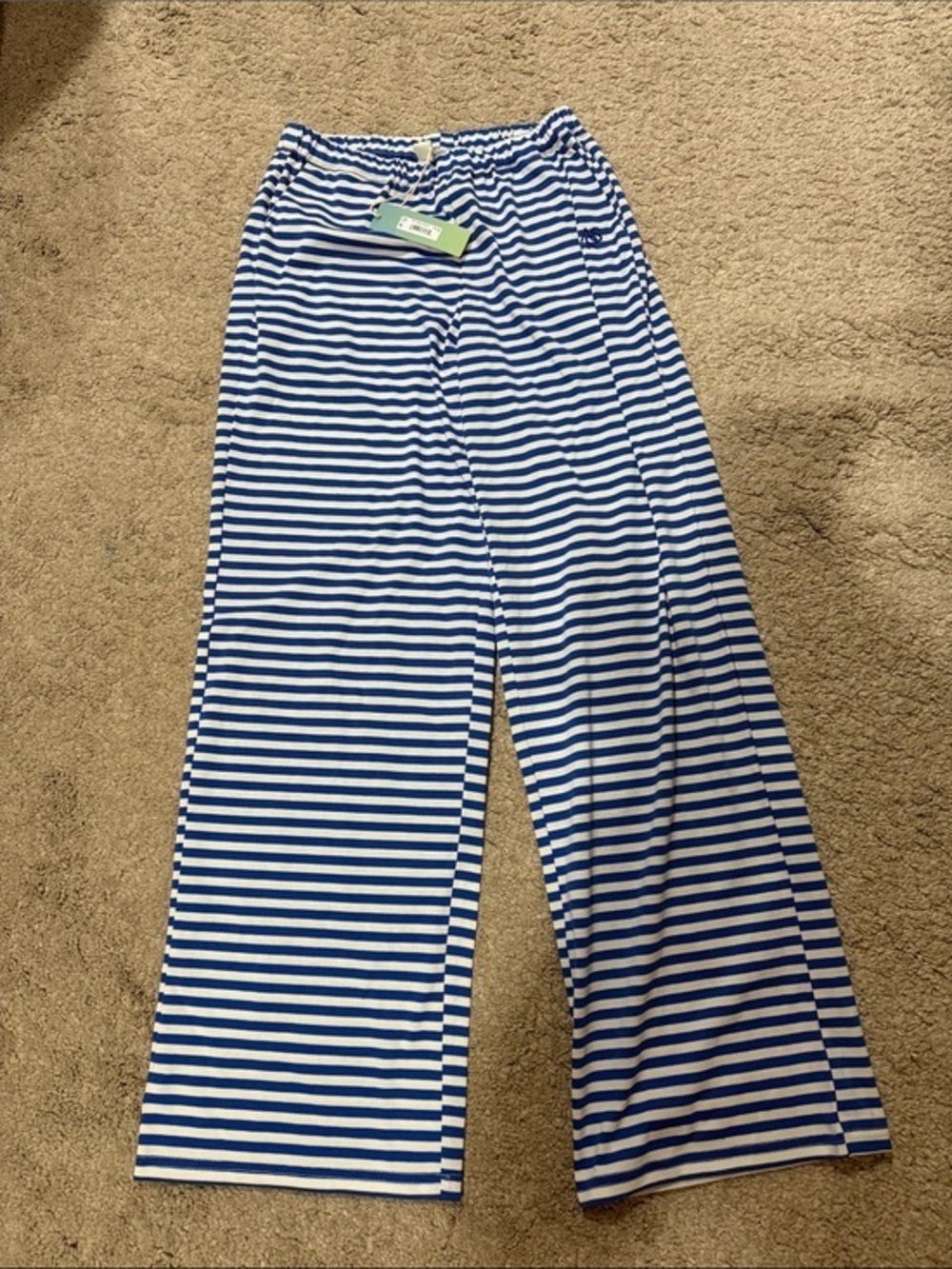 NWT As Revival Striped Wide-Leg lounge Pants - Blue & White size XS